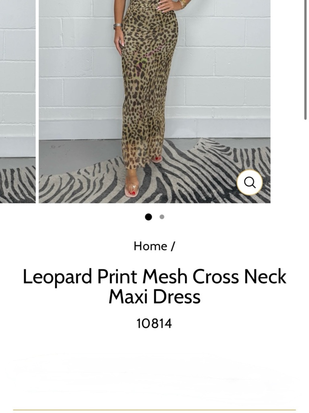 Leopard Print One-Shoulder Maxi Dress - Brown. Size Small in UK/US 6-8. - Picture 3 of 3